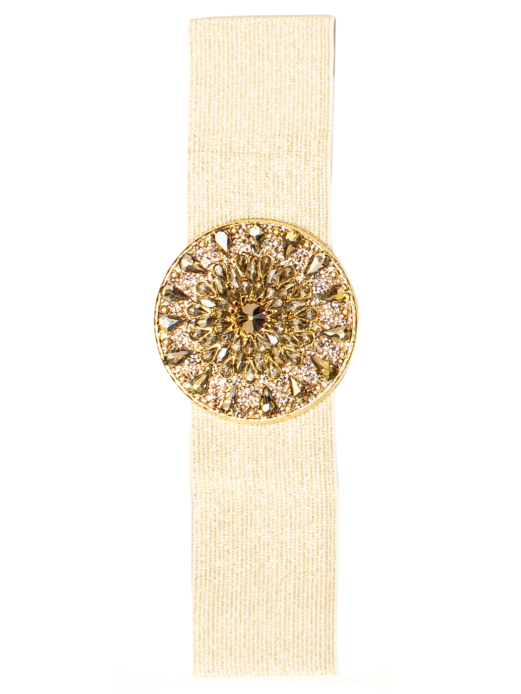 CINTURA ELASTICA CON FIBBIA ROSONE GIOIELLO - GOLD